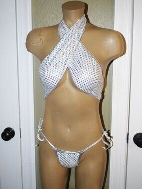 Exotic dancer sequined 3 piece set cosplay ,costume, rave, clubwear, stripper